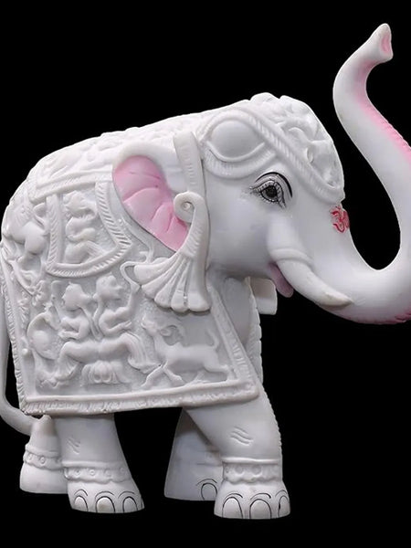 White Elephant Pair Showpiece