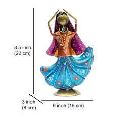 Rajasthani Dancing Doll Metal Figurine Showpiece, Set of 3
